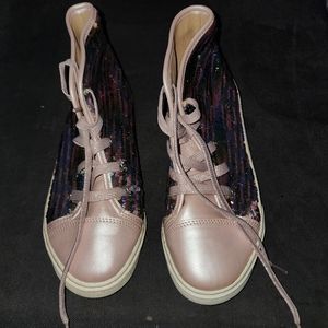 Children's Place Girl's Pastel Rainbow Sequin shoes